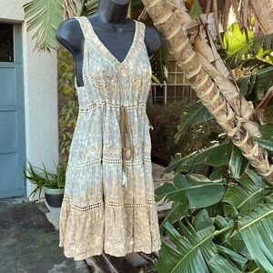 Zury metallic, gold, ombre striped bohemian dress